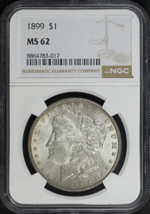 Obverse of this 1899 Morgan Dollar NGC MS-62