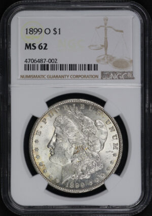 Obverse of this 1899-O Morgan Dollar NGC MS-62