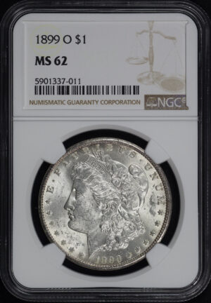 Obverse of this 1899-O Morgan Dollar NGC MS-62