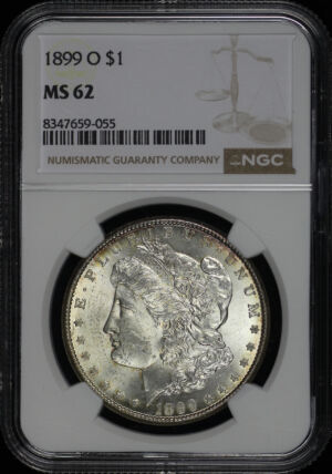 Obverse of this 1899-O Morgan Dollar NGC MS-62