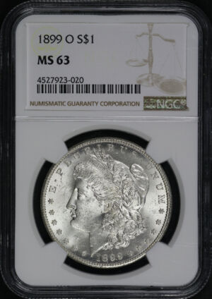 Obverse of this 1899-O Morgan Dollar NGC MS-63
