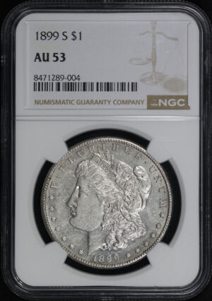 Obverse of this 1899-S Morgan Dollar NGC AU-53