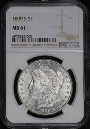 Obverse of this 1899-S Morgan Dollar NGC MS-61