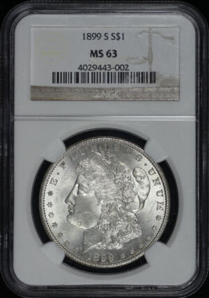 Obverse of this 1899-S Morgan Dollar NGC MS-63