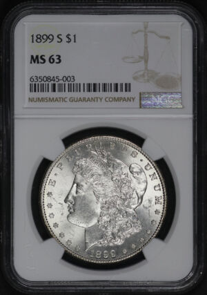 Obverse of this 1899-S Morgan Dollar NGC MS-63