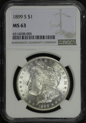 Obverse of this 1899-S Morgan Dollar NGC MS-63
