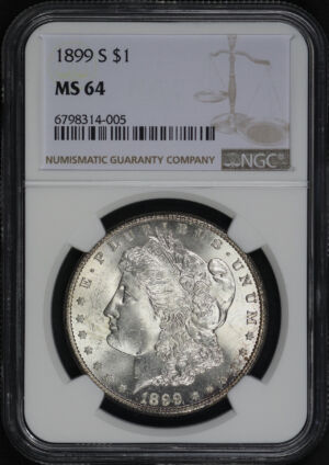 Obverse of this 1899-S Morgan Dollar NGC MS-64