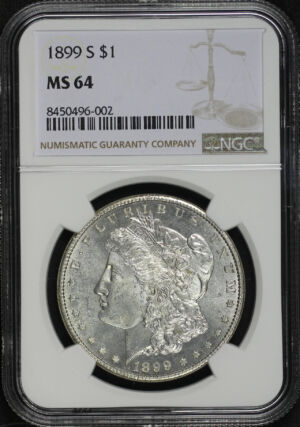 Obverse of this 1899-S Morgan Dollar NGC MS-64