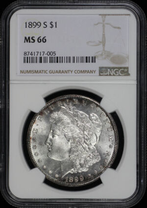 Obverse of this 1899-S Morgan Dollar NGC MS-66