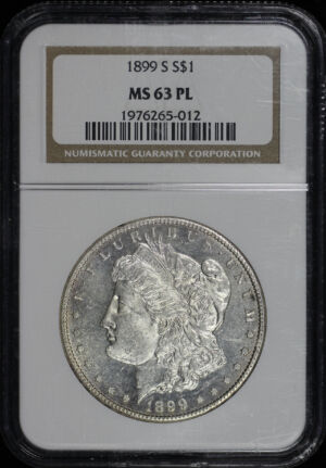Obverse of this 1899-S Morgan Dollar NGC MS-63 PL