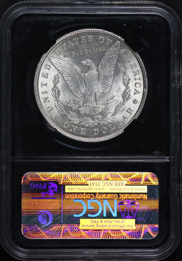 Reverse of this 1900 Morgan Dollar NGC MS-63 Black Retro Holder