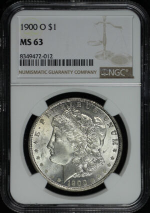 Obverse of this 1900-O Morgan Dollar NGC MS-63
