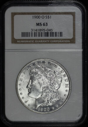 Obverse of this 1900-O Morgan Dollar NGC MS-63