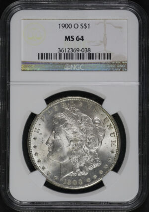 Obverse of this 1900-O Morgan Dollar NGC MS-64