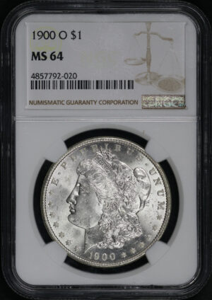 Obverse of this 1900-O Morgan Dollar NGC MS-64
