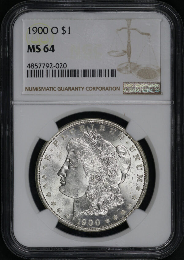 Obverse of this 1900-O Morgan Dollar NGC MS-64