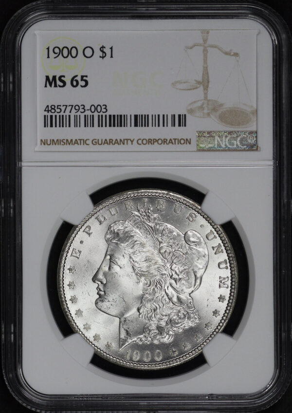 Obverse of this 1900-O Morgan Dollar NGC MS-65