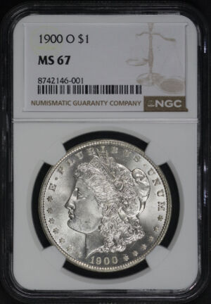 Obverse of this 1900-O Morgan Dollar NGC MS-67