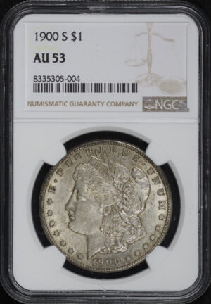 Obverse of this 1900-S Morgan Dollar NGC AU-53