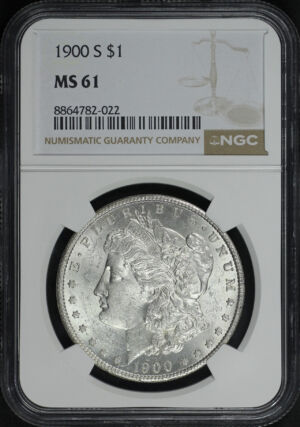 Obverse of this 1900-S Morgan Dollar NGC MS-61