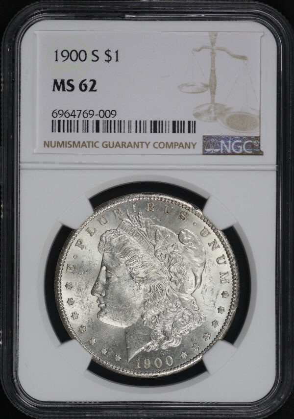 Obverse of this 1900-S Morgan Dollar NGC MS-62