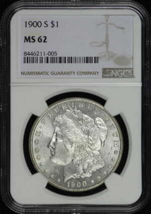 Obverse of this 1900-S Morgan Dollar NGC MS-62