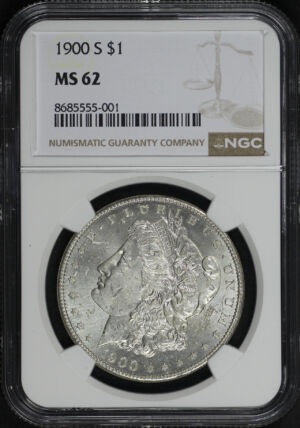 Obverse of this 1900-S Morgan Dollar NGC MS-62