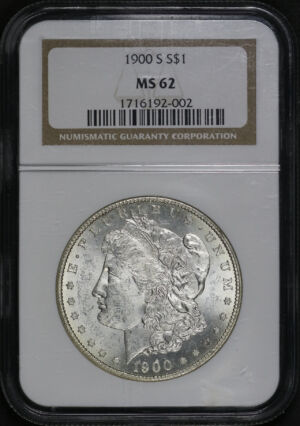 Obverse of this 1900-S Morgan Dollar NGC MS-62