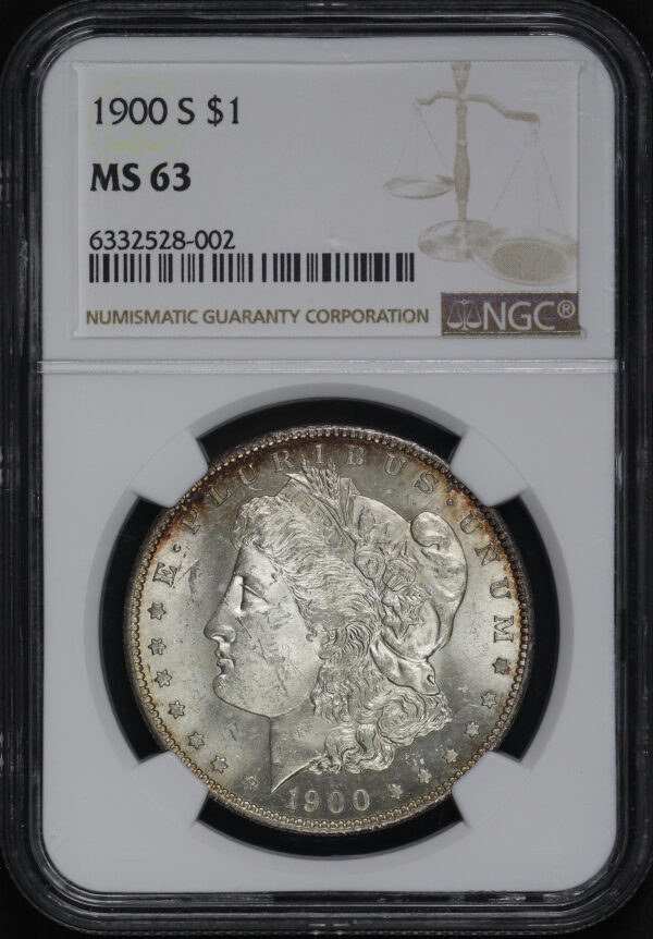 Obverse of this 1900-S Morgan Dollar NGC MS-63