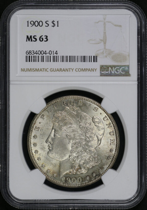 Obverse of this 1900-S Morgan Dollar NGC MS-63