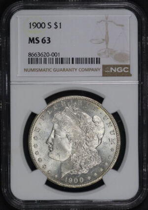 Obverse of this 1900-S Morgan Dollar NGC MS-63
