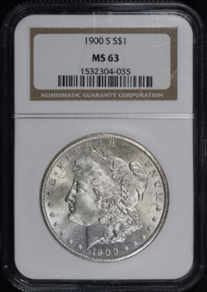 Obverse of this 1900-S Morgan Dollar NGC MS-63
