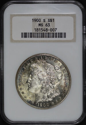 Obverse of this 1900-S Morgan Dollar NGC MS-63 Old Fatty Holder