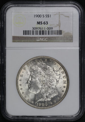 Obverse of this 1900-S Morgan Dollar NGC MS-63