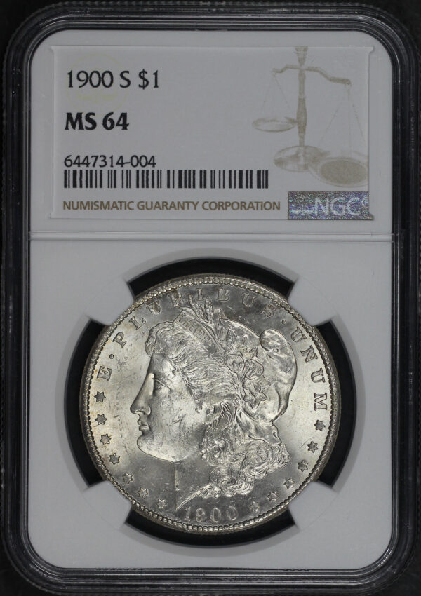 Obverse of this 1900-S Morgan Dollar NGC MS-64