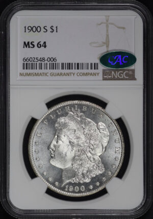 Obverse of this 1900-S Morgan Dollar NGC MS-64 CAC