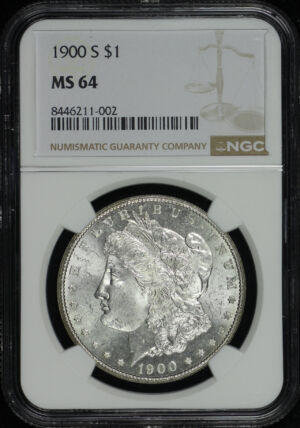 Obverse of this 1900-S Morgan Dollar NGC MS-64