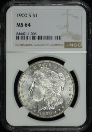 Obverse of this 1900-S Morgan Dollar NGC MS-64