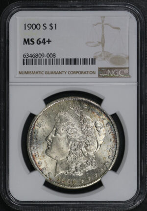 Obverse of this 1900-S Morgan Dollar NGC MS-64+