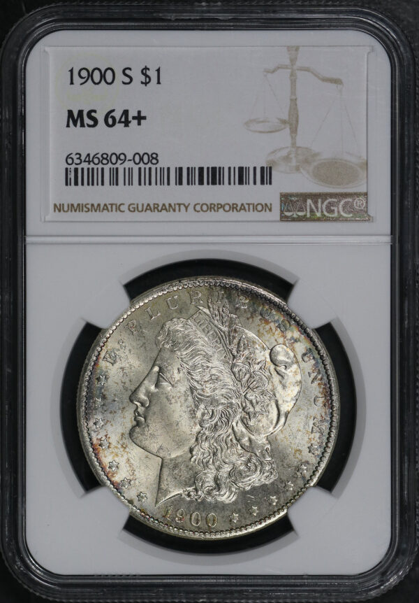 Obverse of this 1900-S Morgan Dollar NGC MS-64+