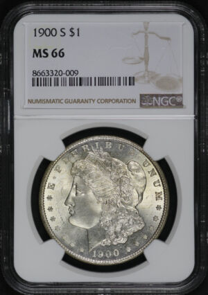 Obverse of this 1900-S Morgan Dollar NGC MS-66