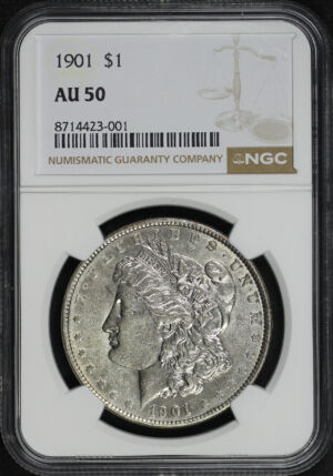 Obverse of this 1901 Morgan Dollar NGC AU-50