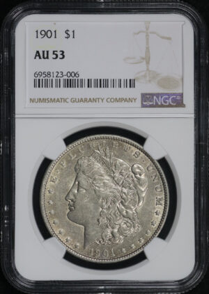 Obverse of this 1901 Morgan Dollar NGC AU-53
