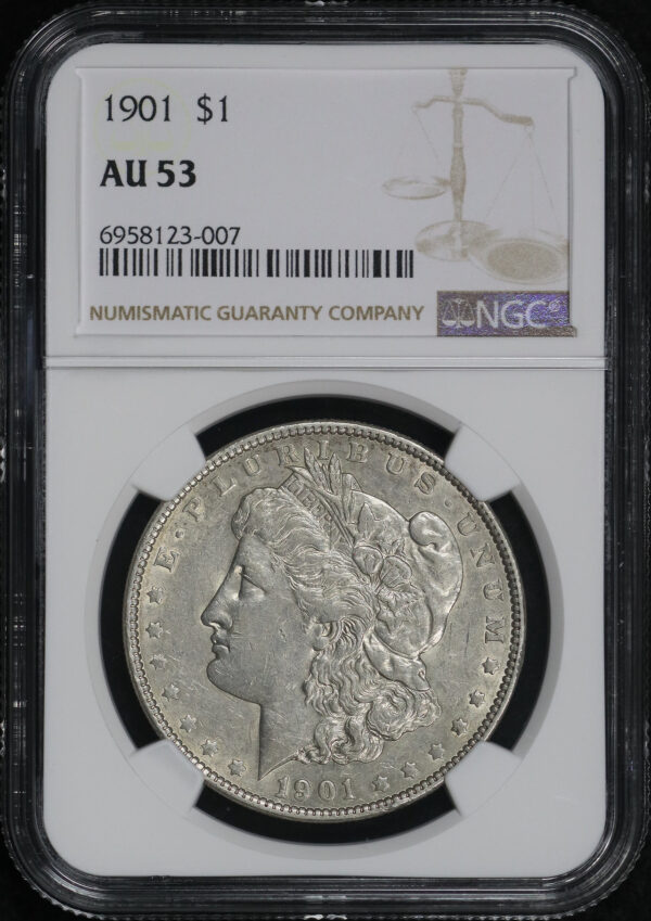 Obverse of this 1901 Morgan Dollar NGC AU-53