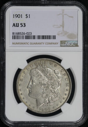 Obverse of this 1901 Morgan Dollar NGC AU-53