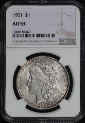 Obverse of this 1901 Morgan Dollar NGC AU-53