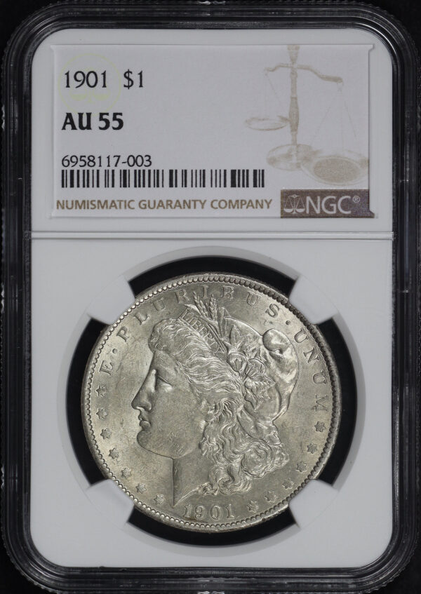 Obverse of this 1901 Morgan Dollar NGC AU-55