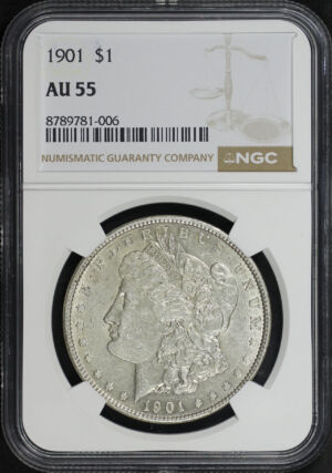 Obverse of this 1901 Morgan Dollar NGC AU-55