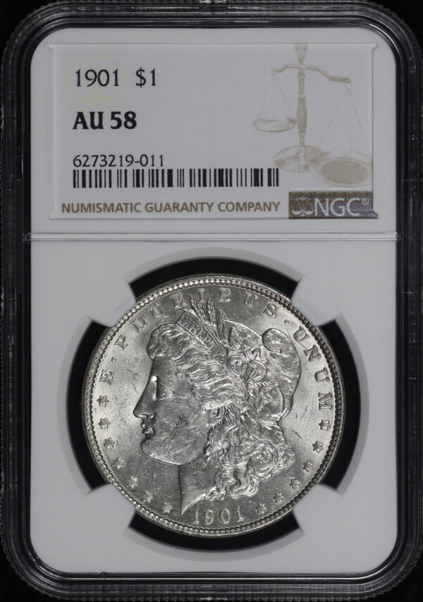 Obverse of this 1901 Morgan Dollar NGC AU-58