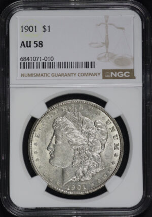 Obverse of this 1901 Morgan Dollar NGC AU-58